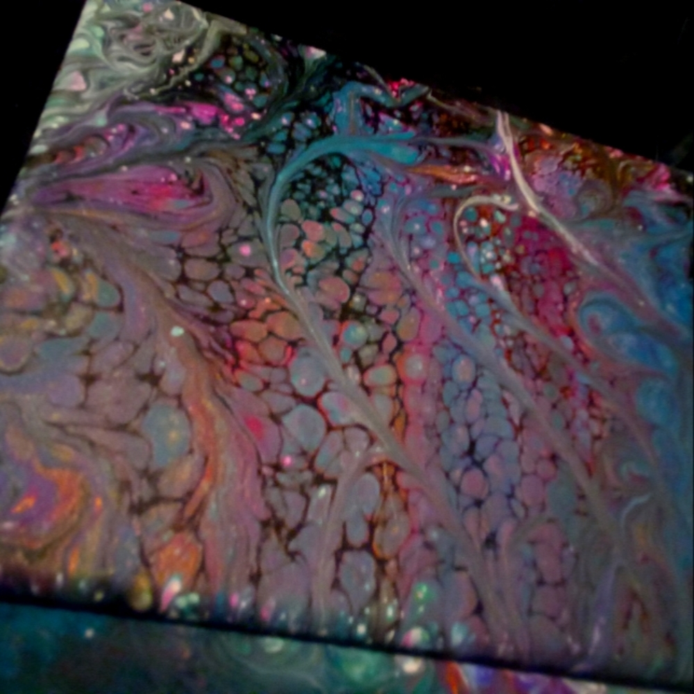 Acrylic custom paint pours on canvases